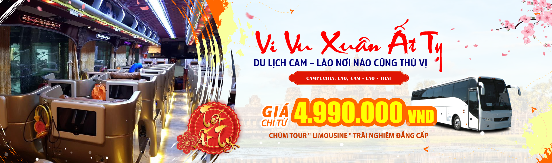 Tour limousine Cam Lào Thái