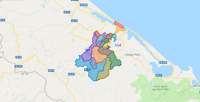 Bản đồ thị xã Hương Trà