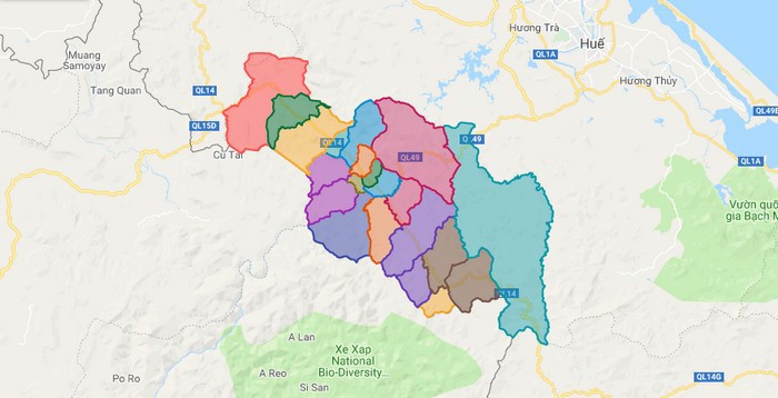 Bản đồ huyện A Lưới