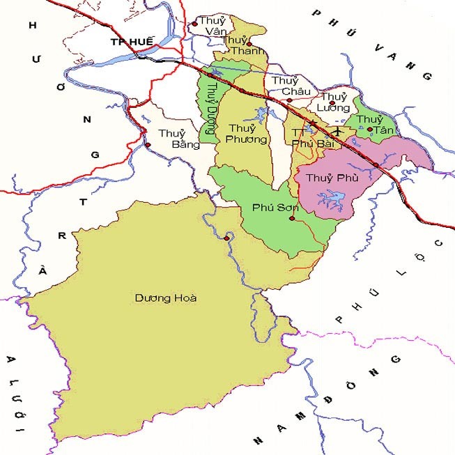 Bản đồ huyện Hương Thủy