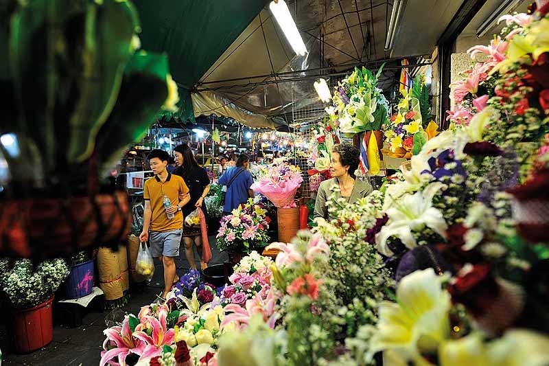 Các cửa hàng hoa tại Pak Khlong