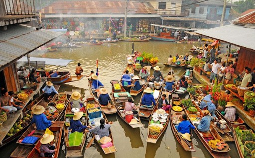 tour du lịch Thái Lan giá rẻ từ Hà Nội - chợ nổi