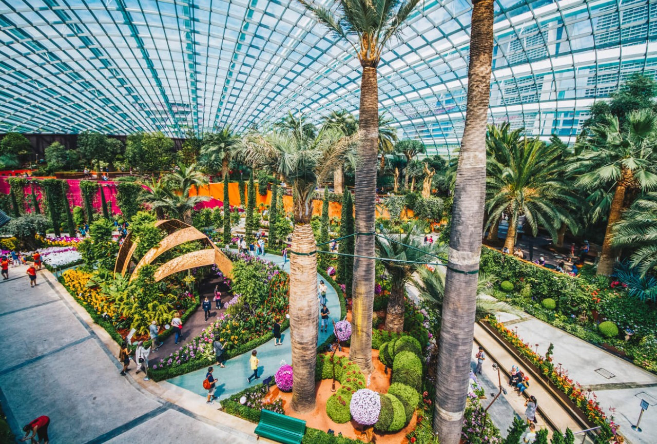 Flower Dome – Nhà kính hoa lớn nhất thế giới