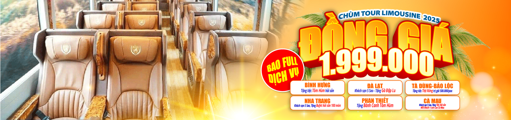 tour du lịch xe limousine đồng giá 1.999.000