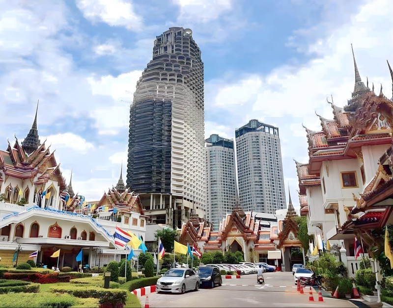 Chùa wat yannawa kết hợp hiện đại giữa Trung Hoa và Thái Lan