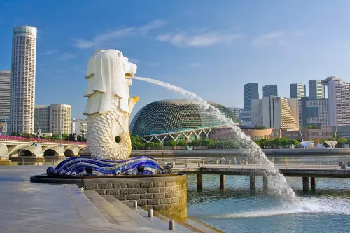 singapore Công viên Sư tử biển (Merlion Park).