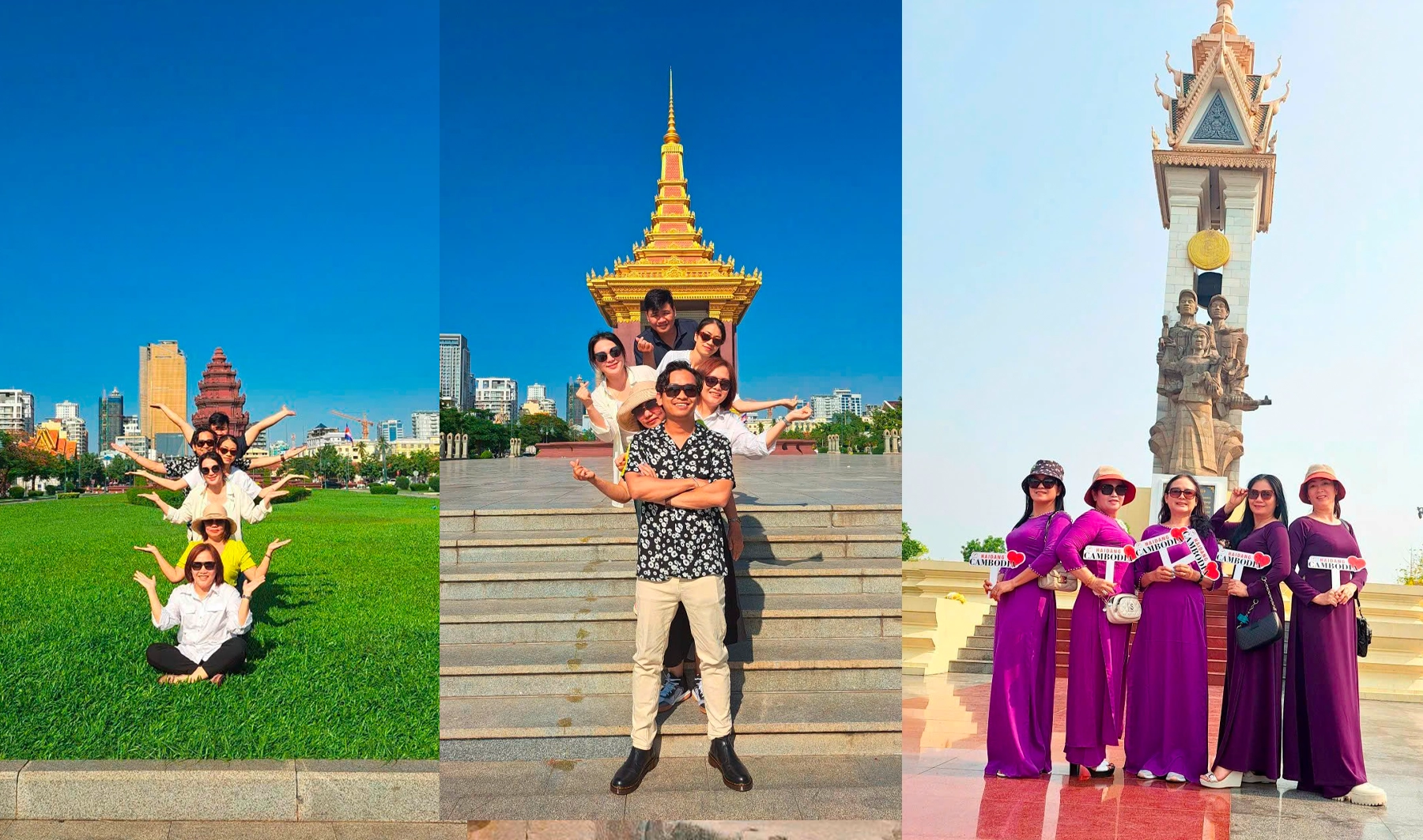 Khách ảnh khách hàng tham gia tour Campuchia