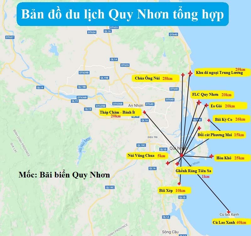 bản đồ du lịch quy nhơn