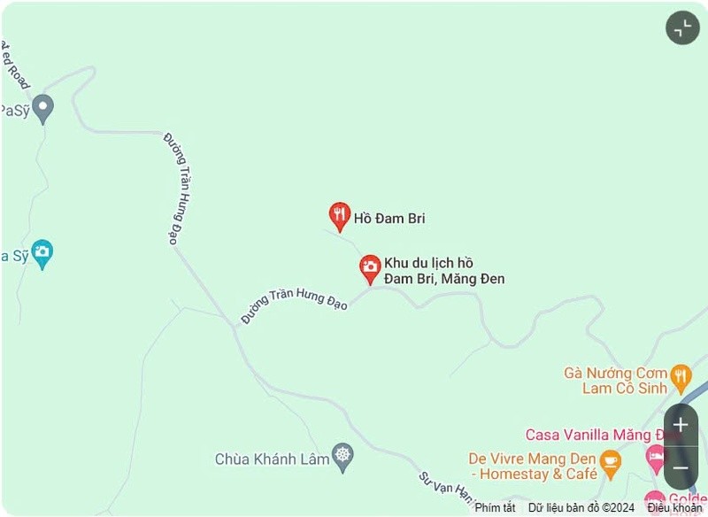 Vị trí và cách di chuyển đến hồ Đam Bri