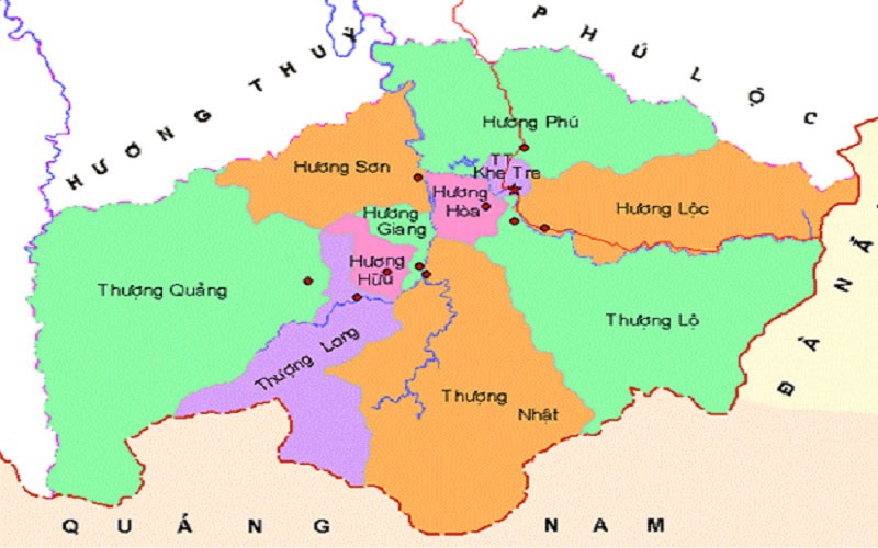 Bản đồ huyện Nam Giang