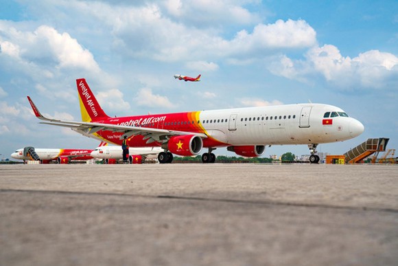 Máy bay của Vietjet Air tại Phú Quốc.